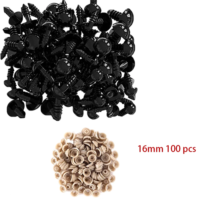 16mm black 100pcs