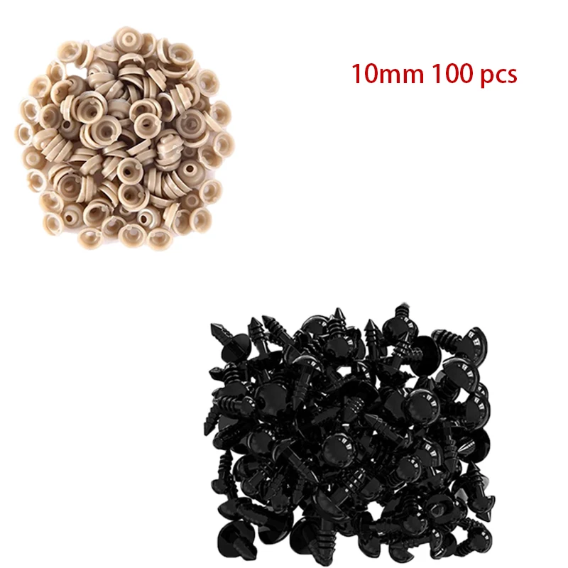 10mm black 100pcs