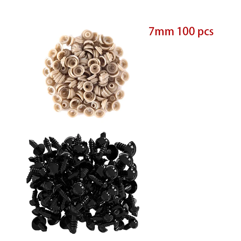 7mm black 100pcs