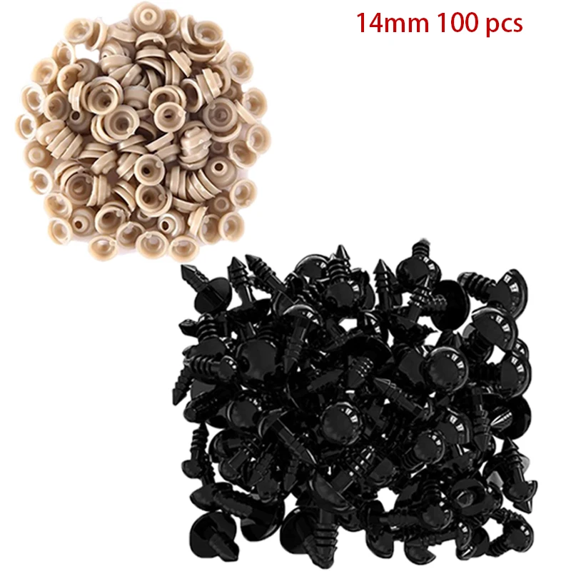 14mm black 100pcs