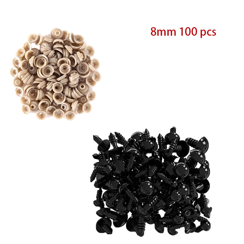 8mm black 100pcs