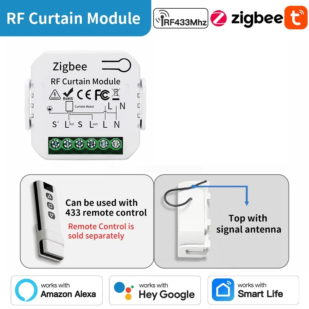 zigbee RF433 curtain