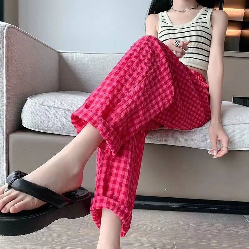 Red plaid pants