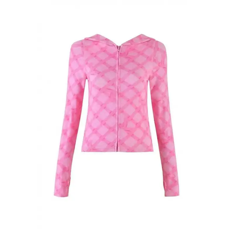 pinkgrid  top
