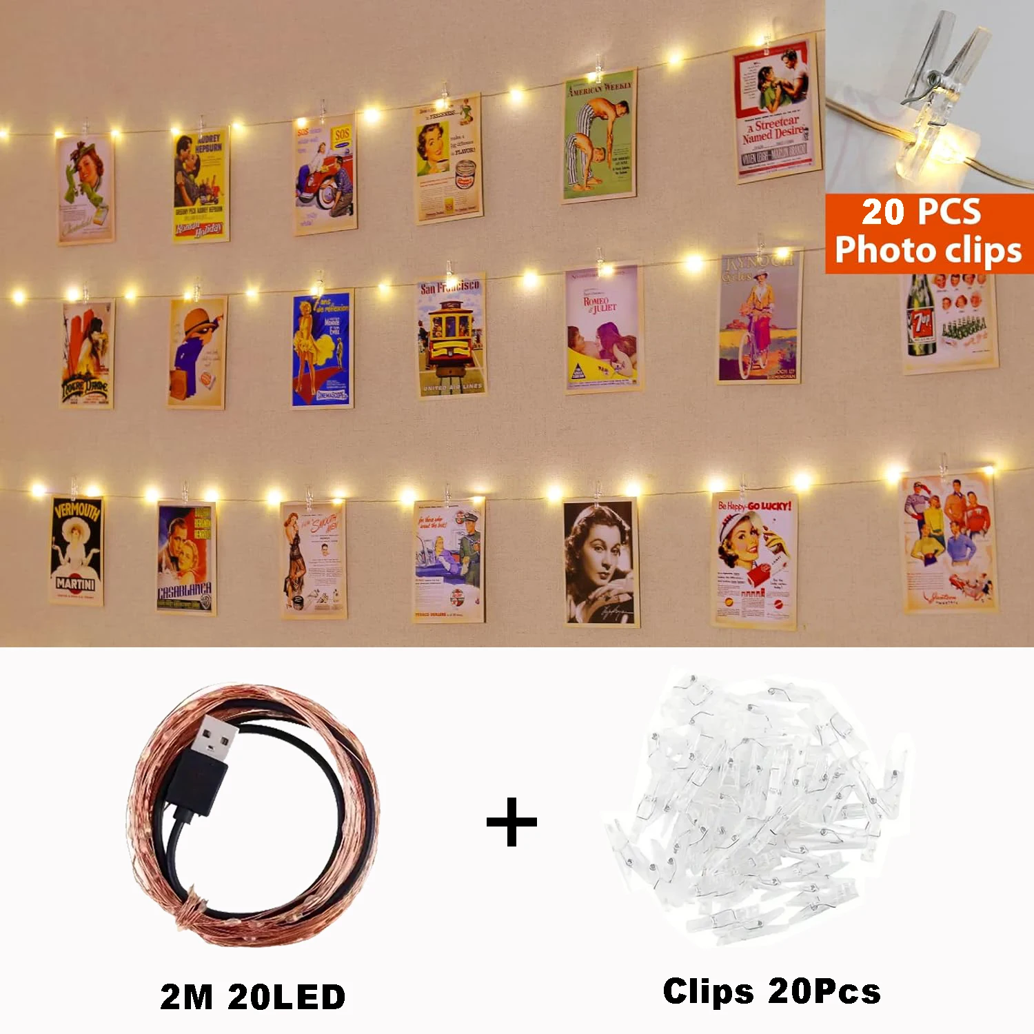 Warm 20LED 20Clip