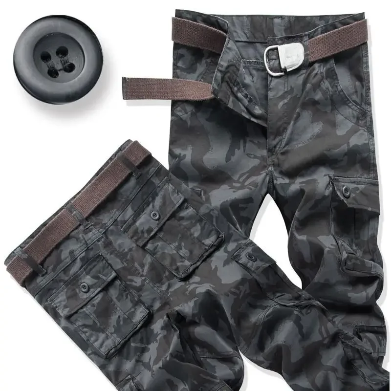 Black camouflage trousers