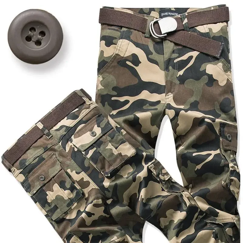 Khaki camouflage trousers