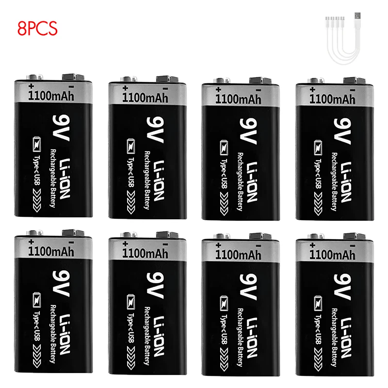 9V 1100mAh 8pc