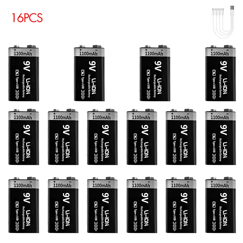 9V 1100mAh 16pc