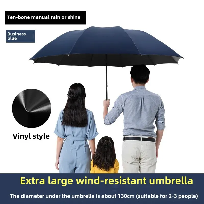 [extra large] 2-3 people manual-vinyl rain or shine-navy blue
