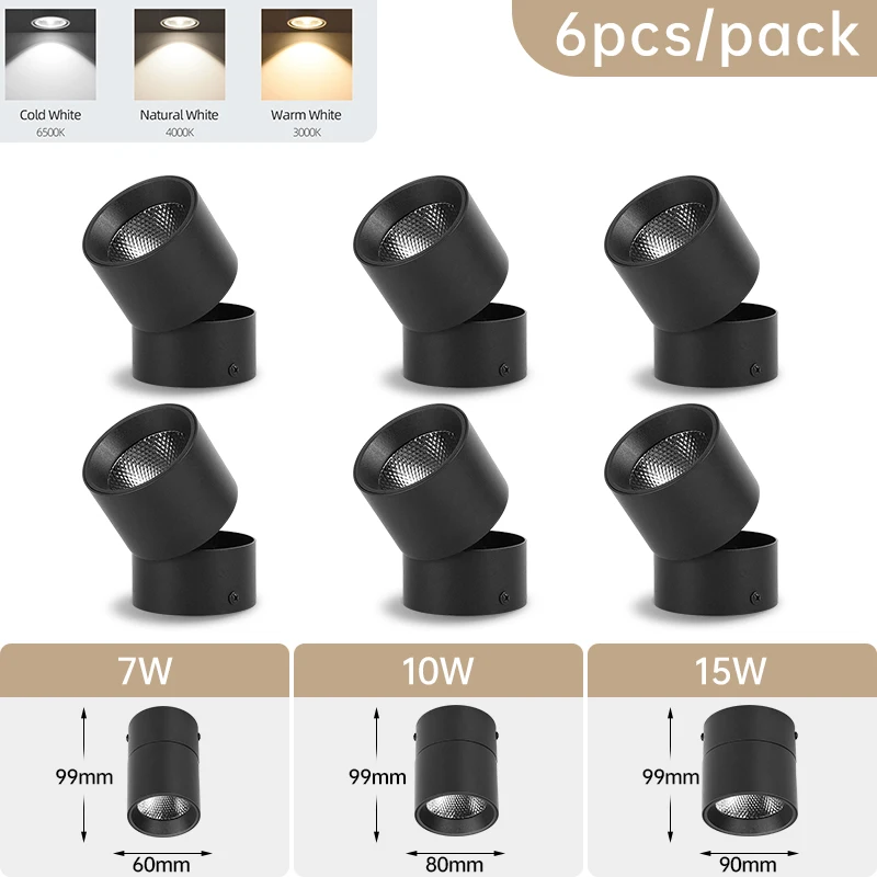 6 pieces Black