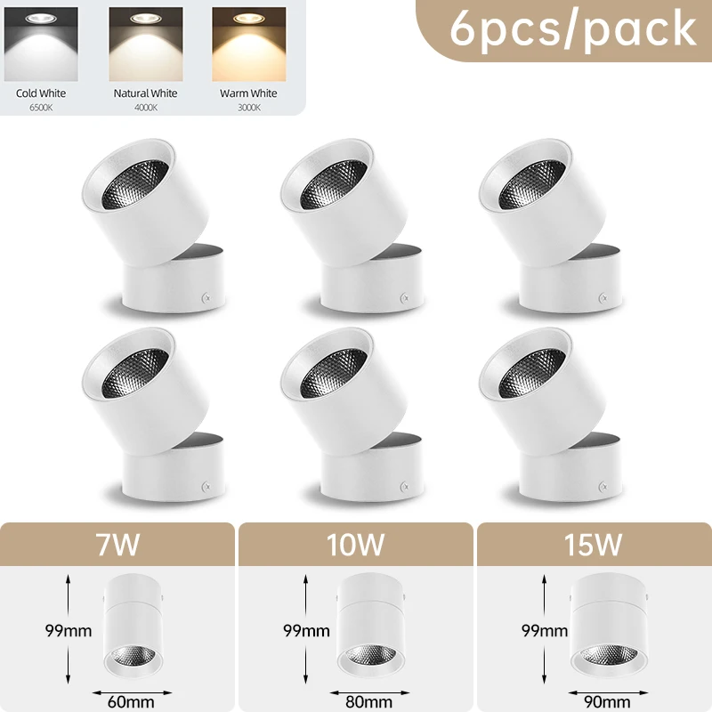 6 pieces White