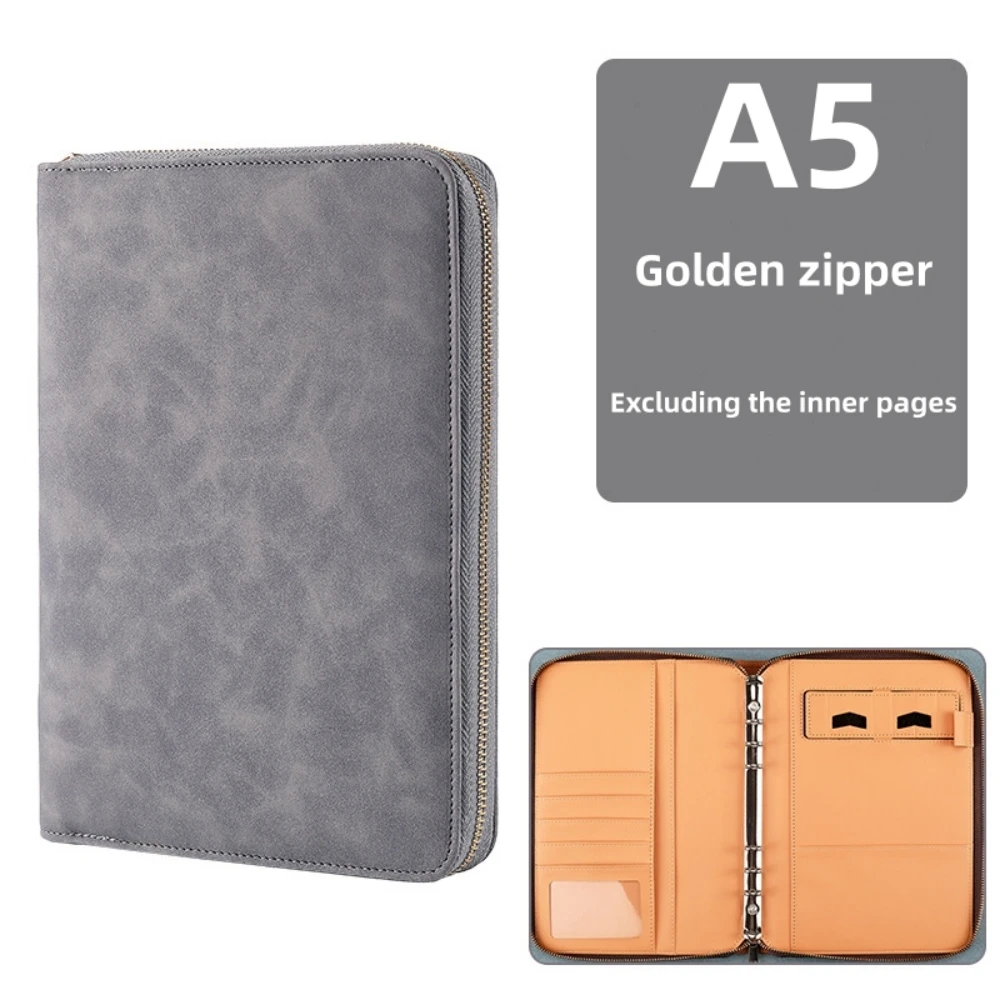 Grey gold zipper