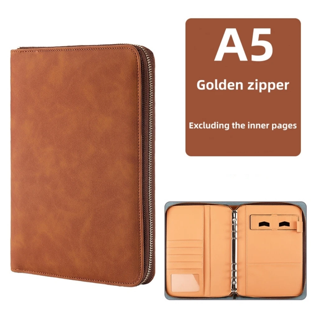 Brown gold zipper