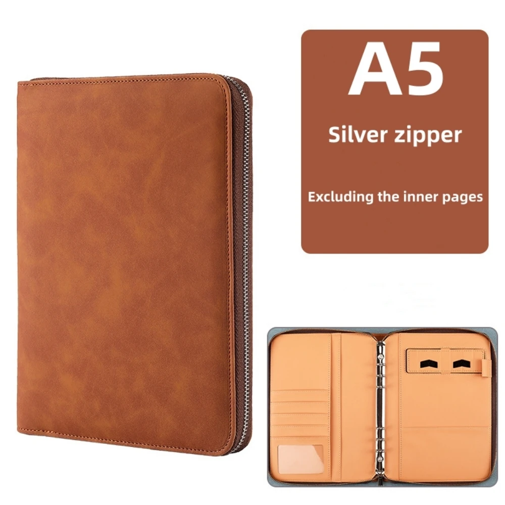 Brown silver zipper