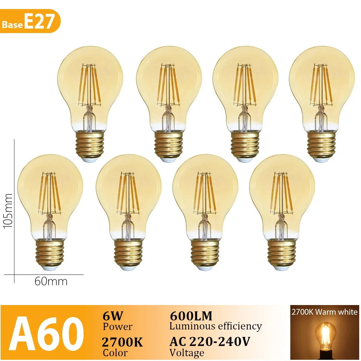 A60 E27 2700K