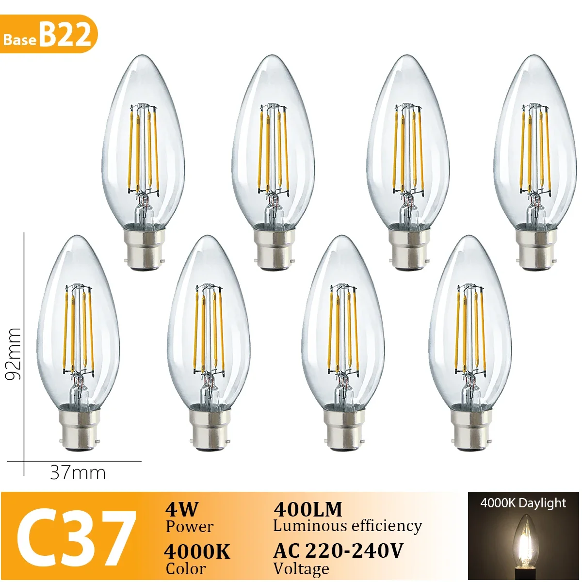 C37 B22 4000K