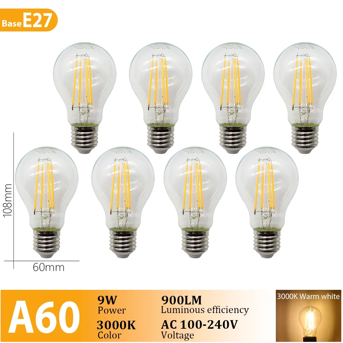 A60 E27 2700K T