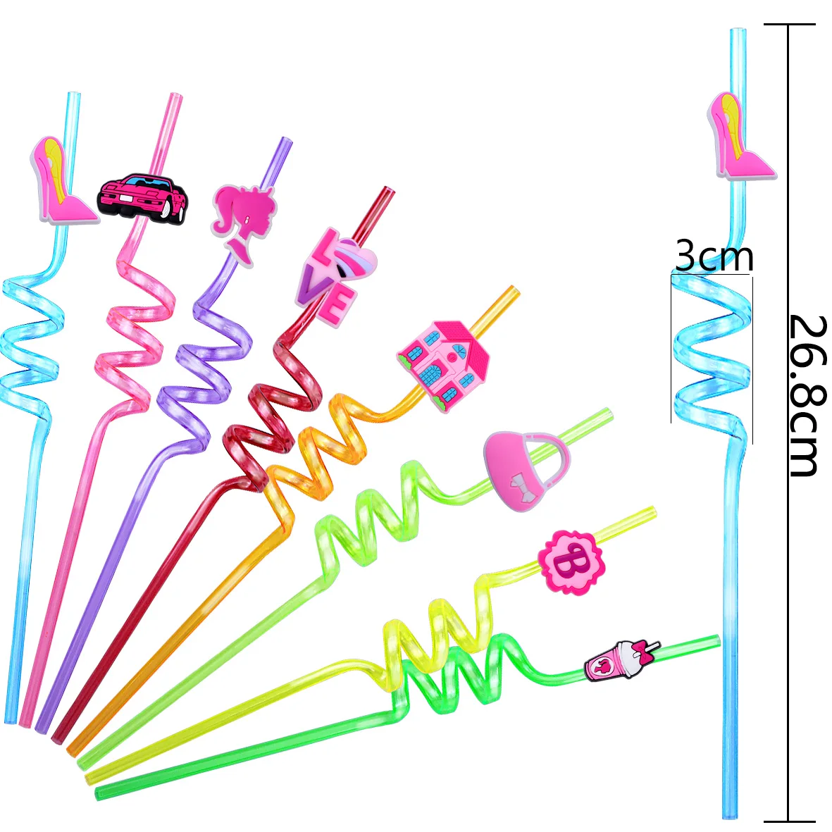 8pcs pvc straws