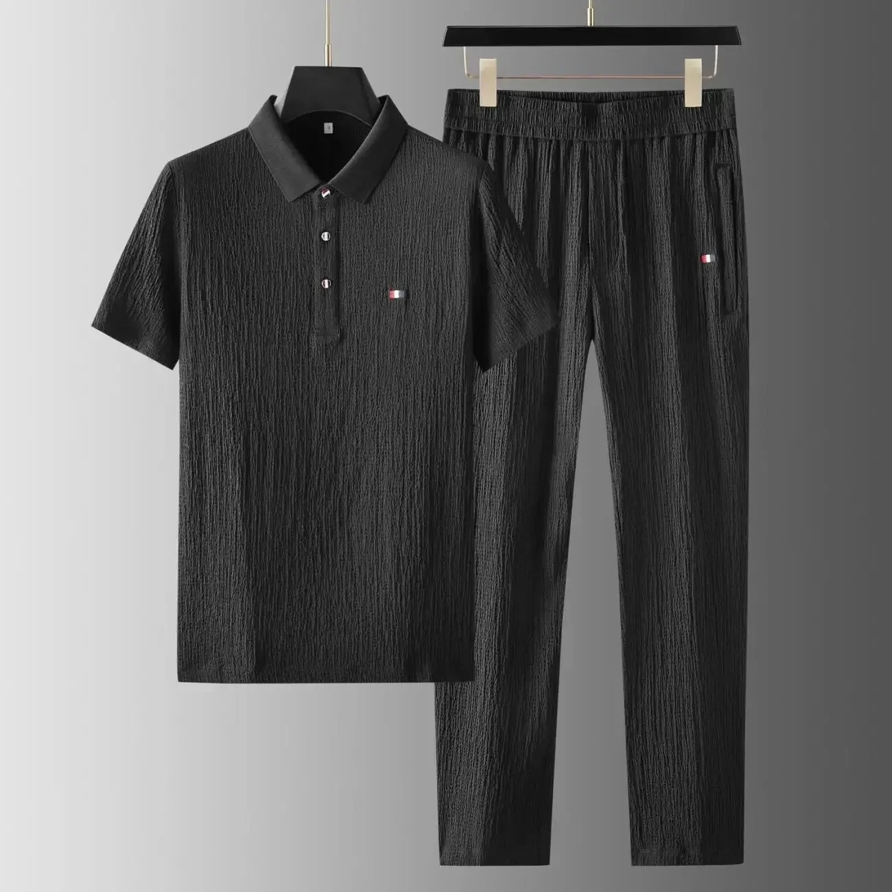 Black [Top + pants] two-piece suit
