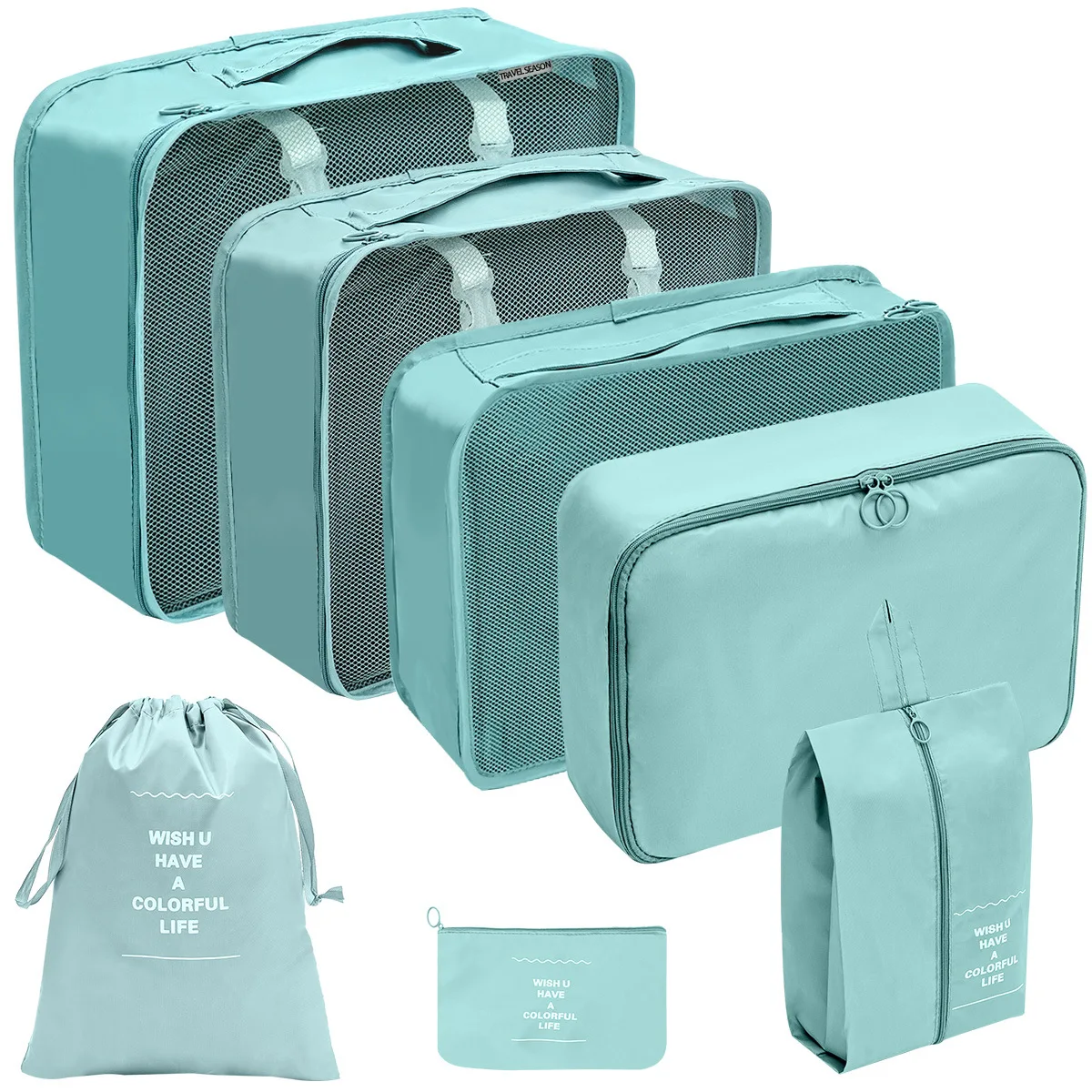 7pcs lake blue
