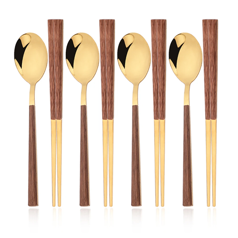 8Pcs Brown Gold