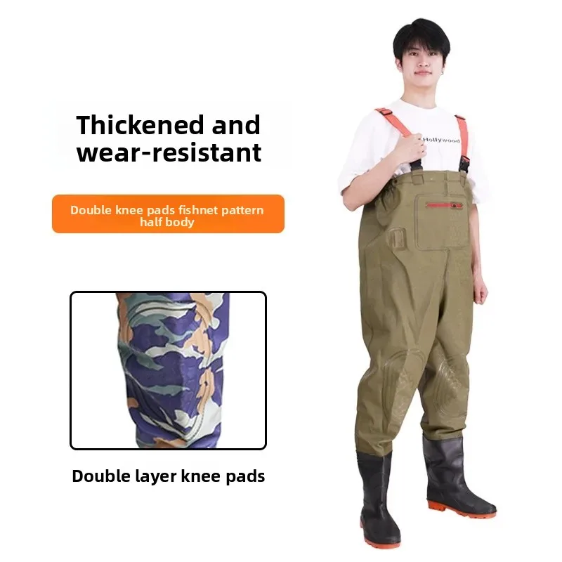 Double knee pads fishnet pattern half body