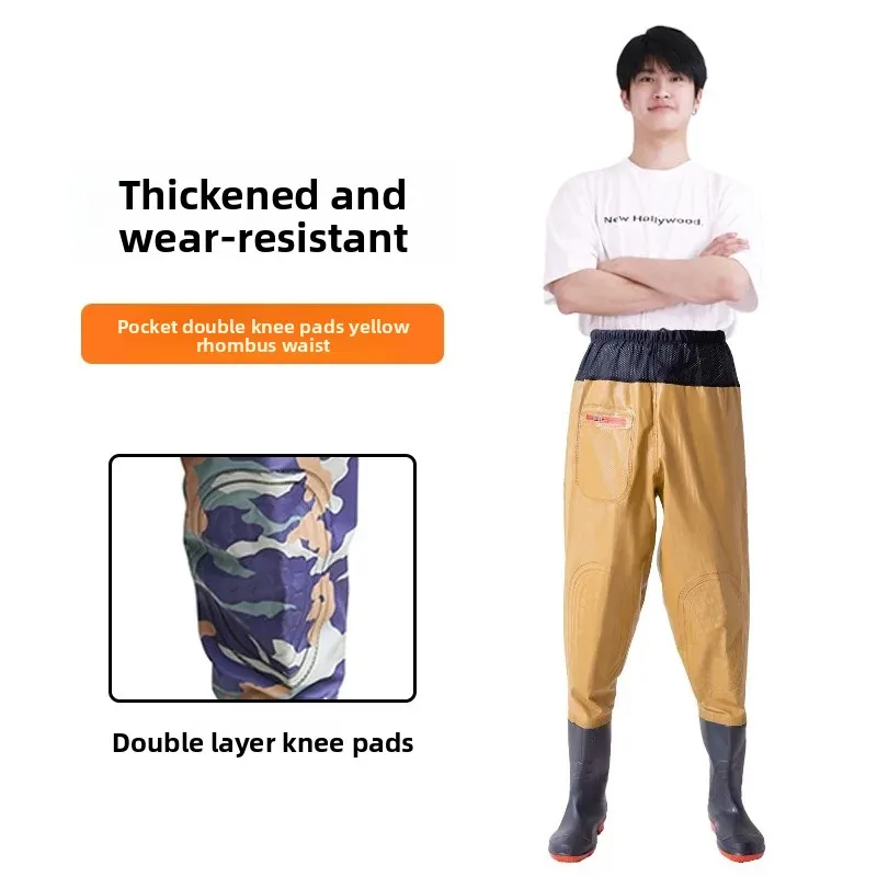 Pocket double knee pads yellow diamond waist slit