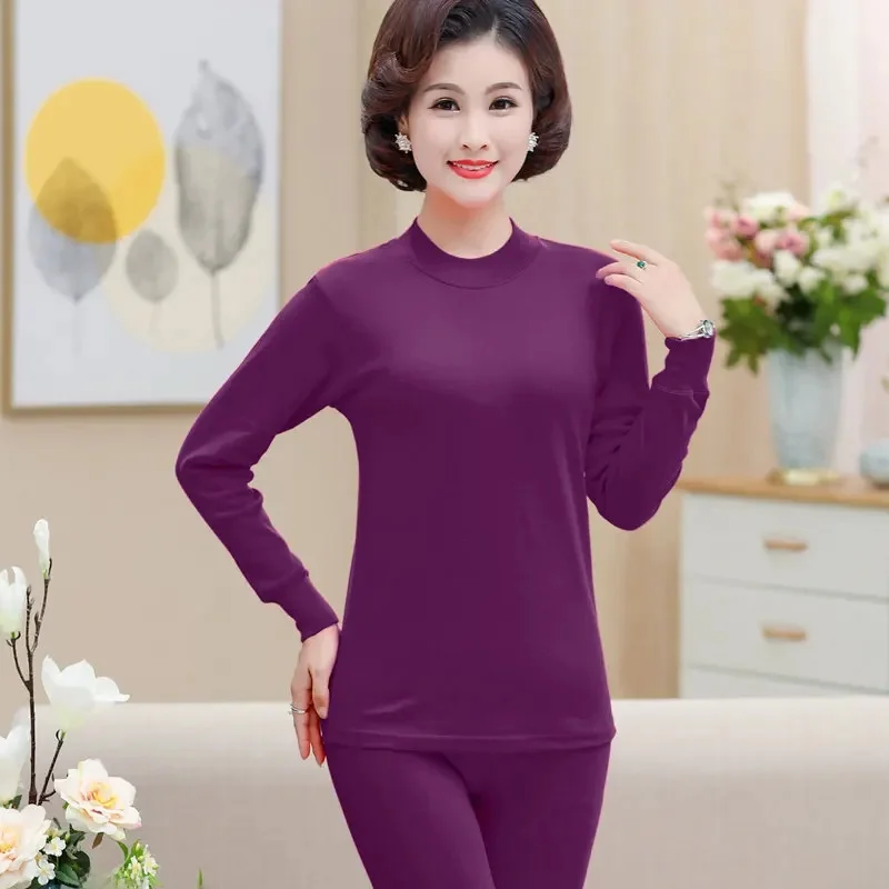 Mid-collar solid color deep purple autumn suit