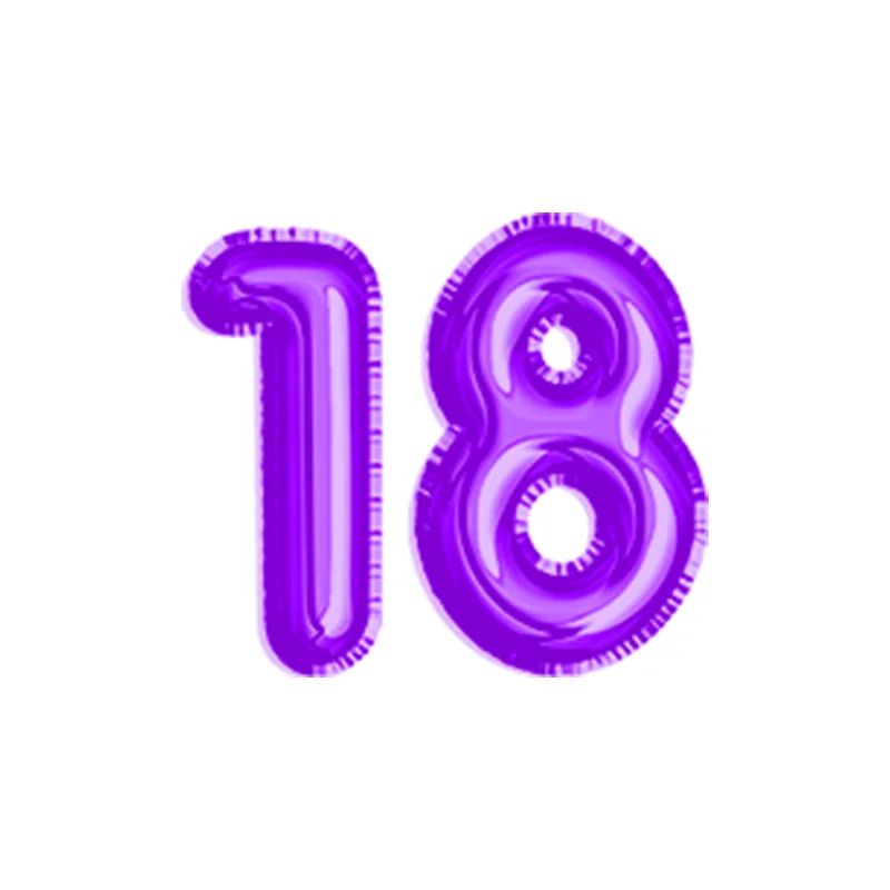 purple number 18