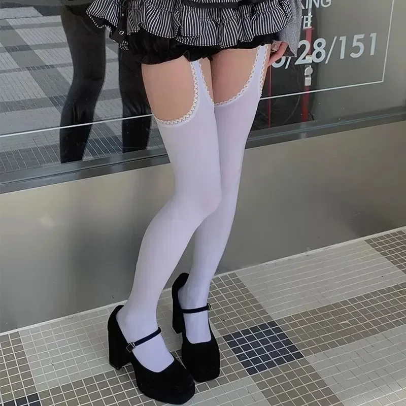 Lace stockings white