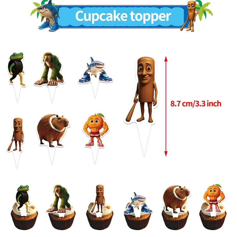 12pcs cake toppers