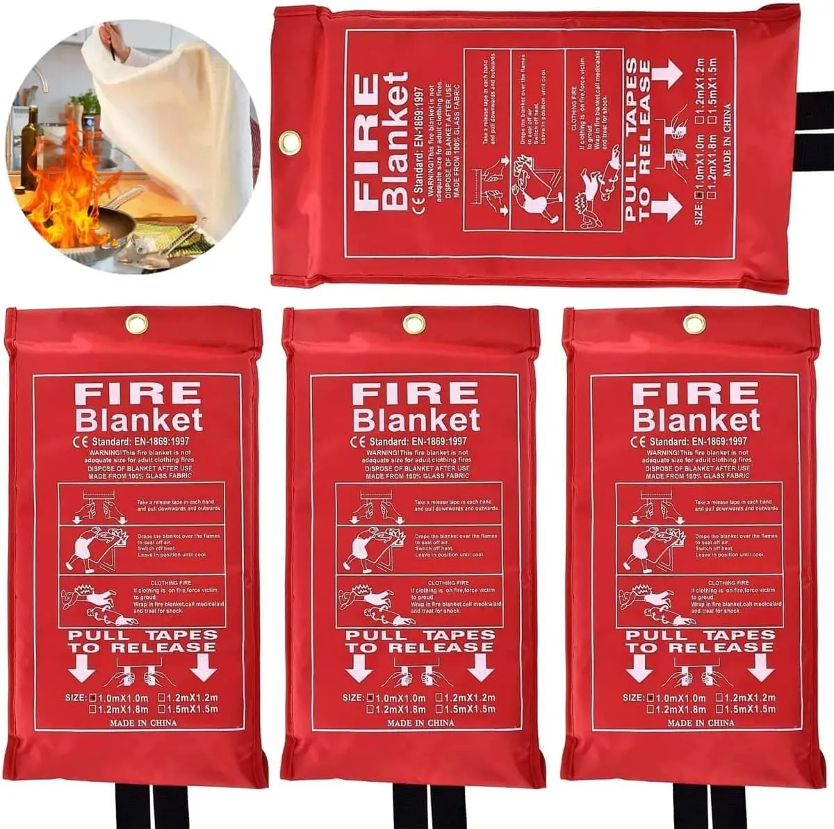 FIRE BLNKT 4Pcs