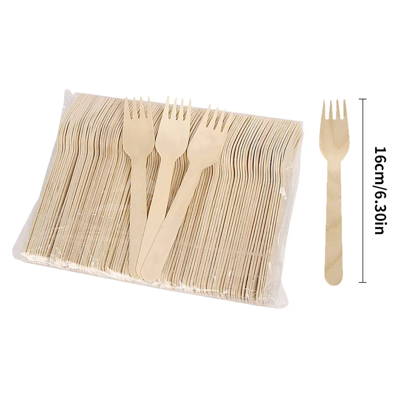 16cm wooden forks