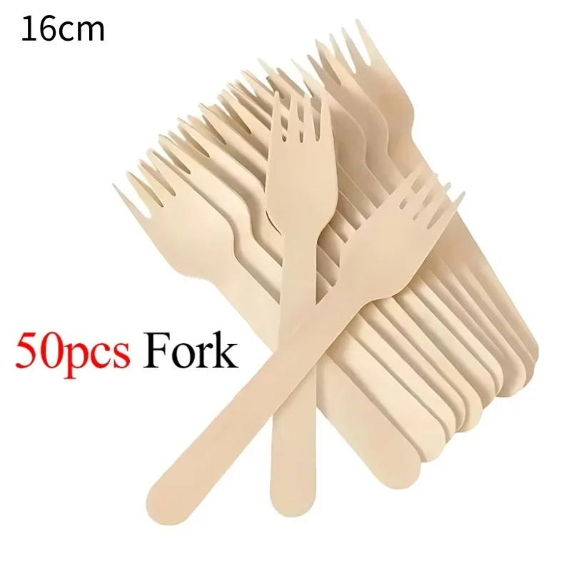 50pcs wooden  forks