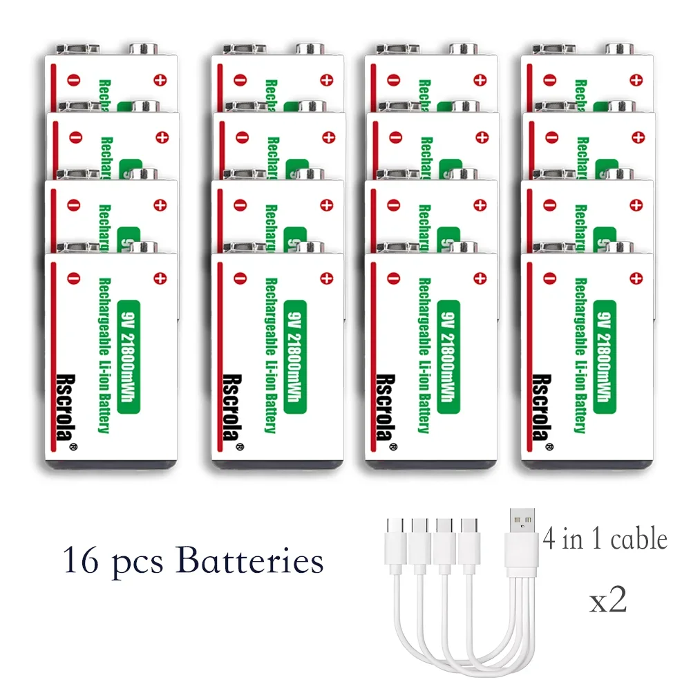 16 pcs 9v Batteries