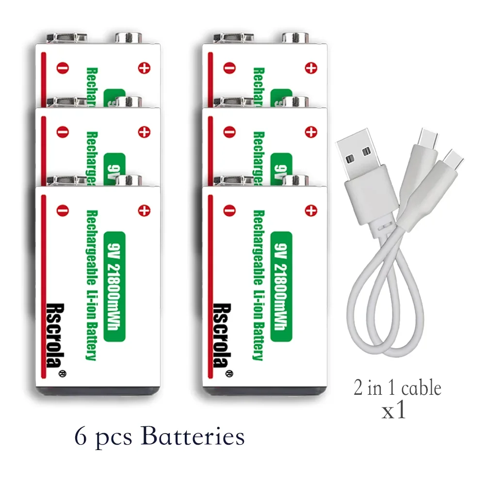 6 pcs 9v Batteries