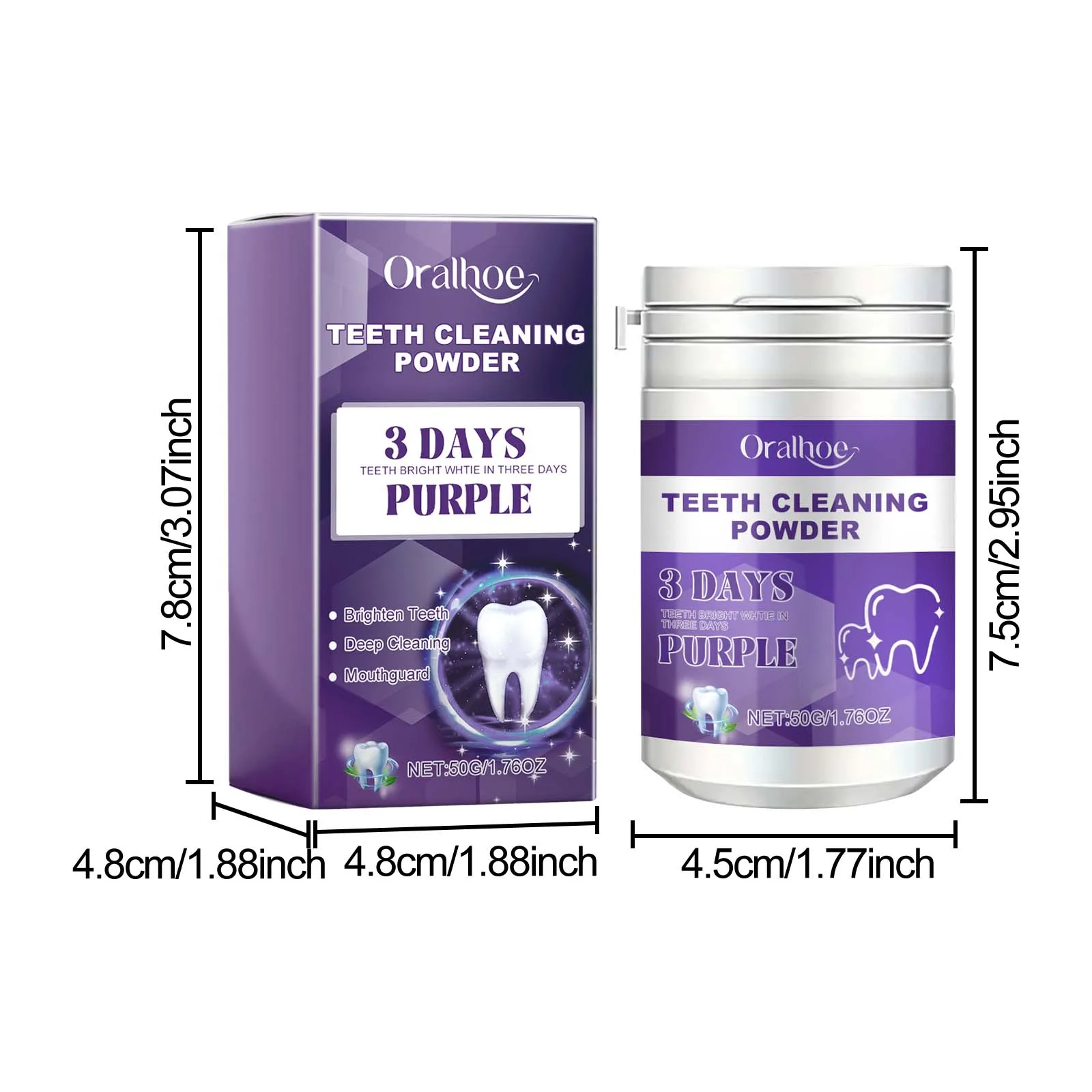Purple tooth powder