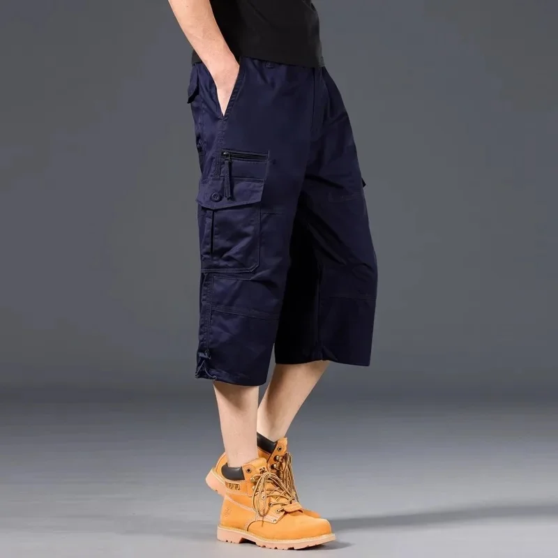 0036 cropped pants navy blue