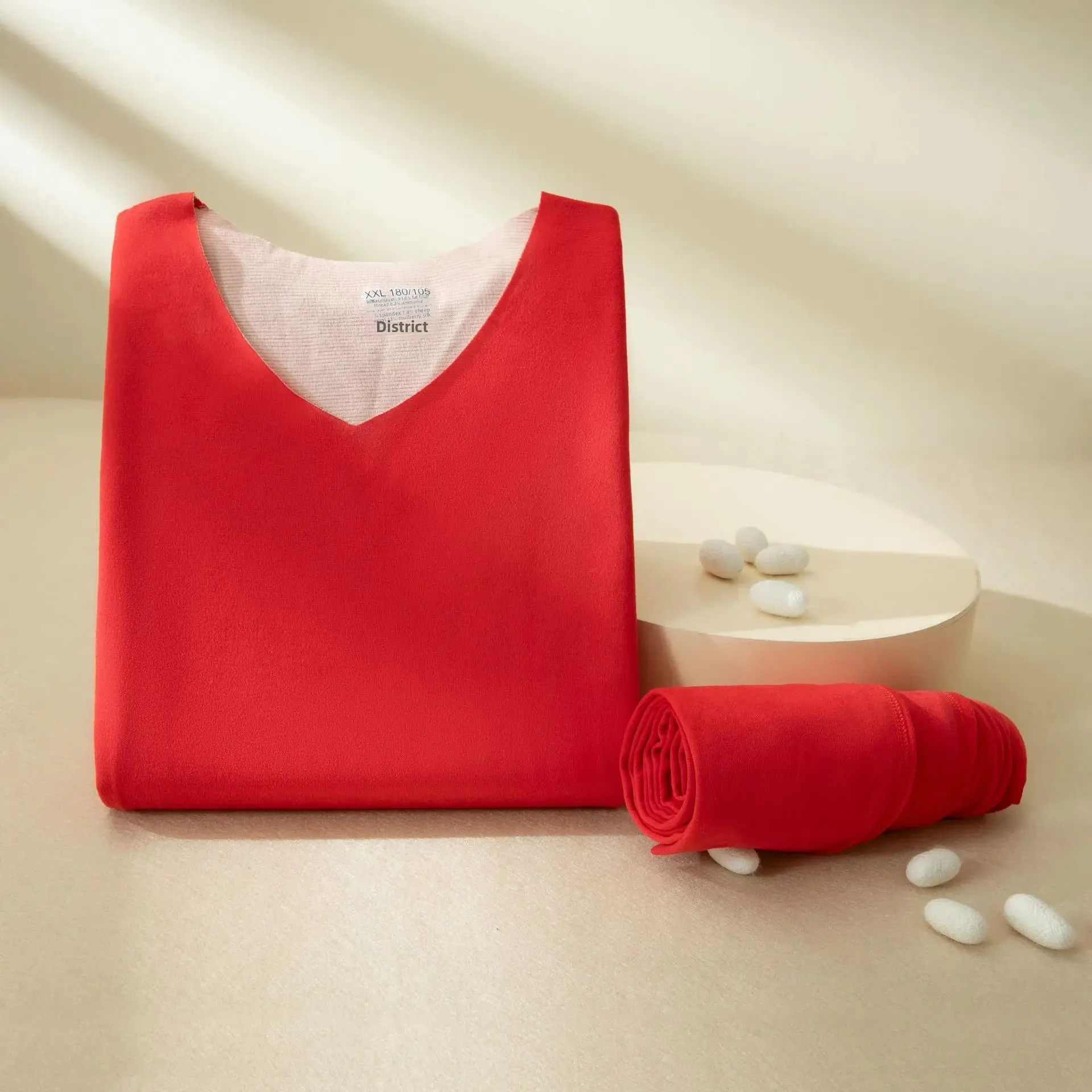 Male-big red-v neck-seamless