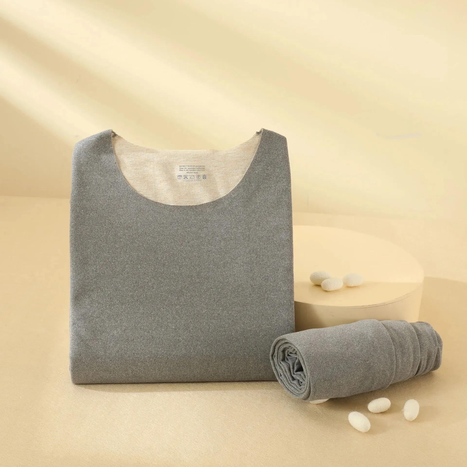 Male - light gray - round neck - seamless