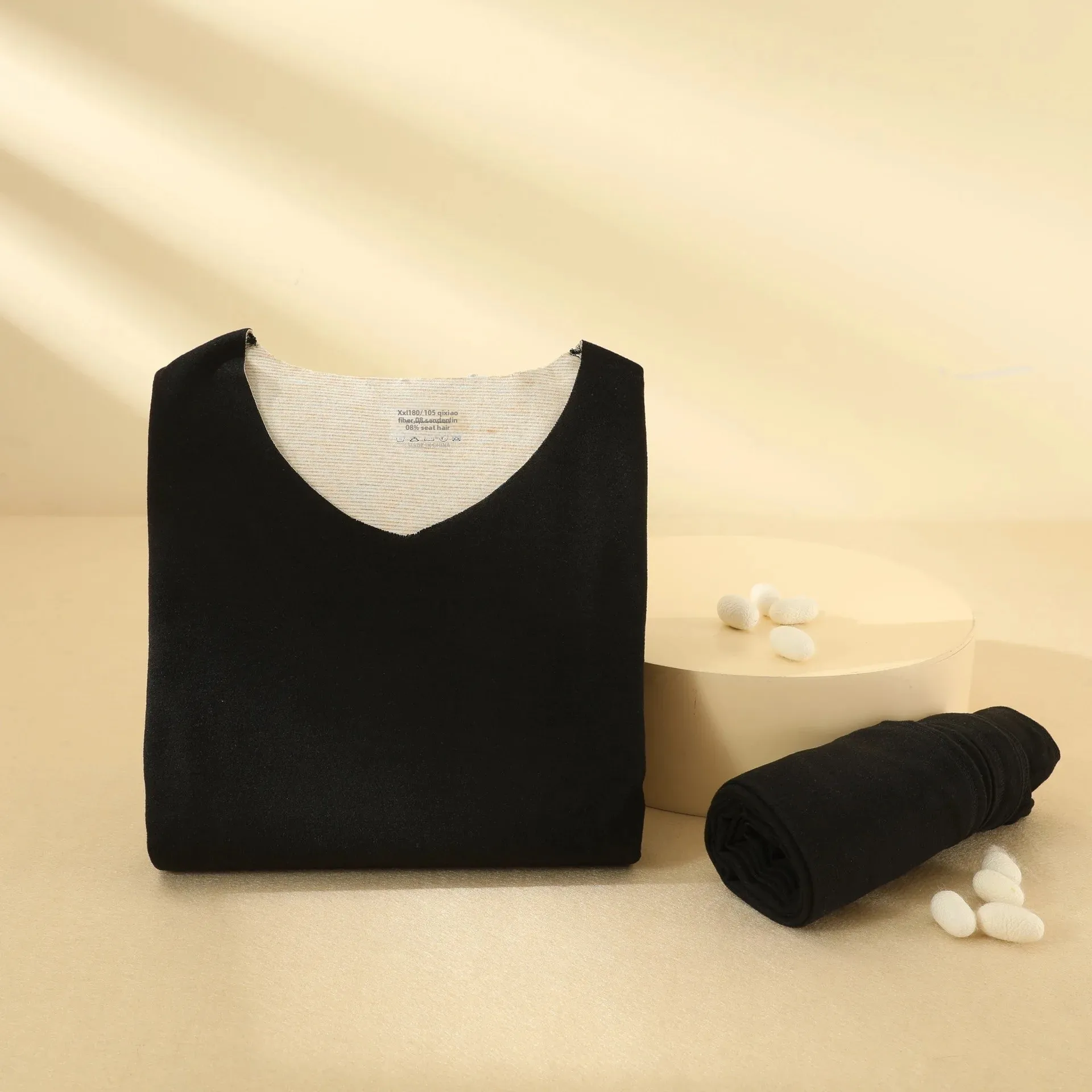 Male-black-v neck-seamless