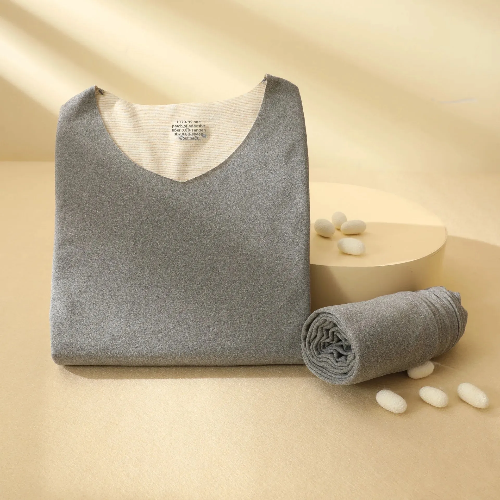Male - light gray - v-neck - seamless