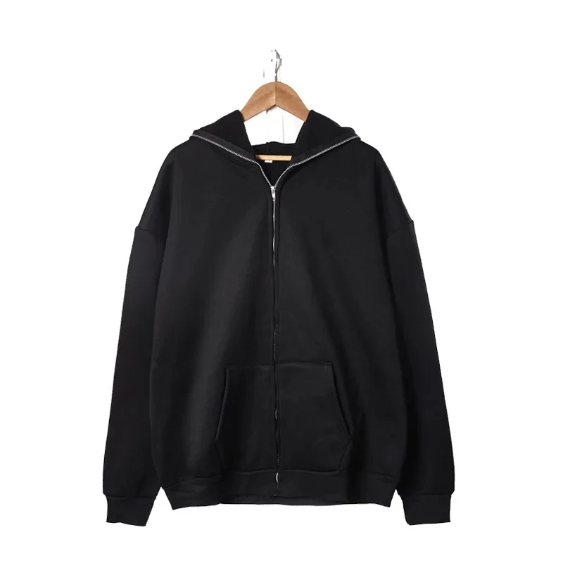 Black (spot full zipper with pocket)