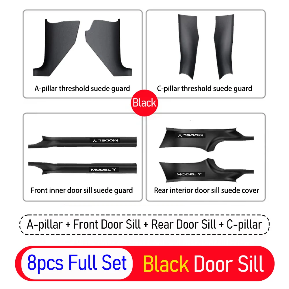 8pcs Black
