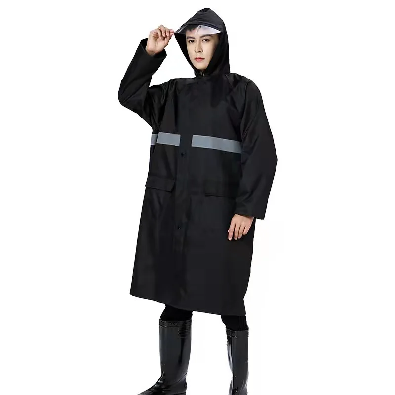 Black thick zipper + front and rear reflective strip  large brim