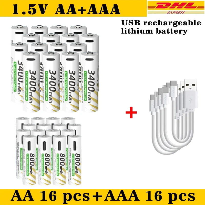 AA 16pcs AAA 16pcs