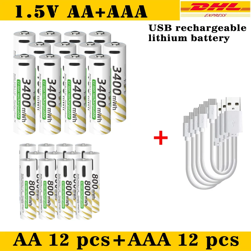 AA 12pcs AAA 12pcs