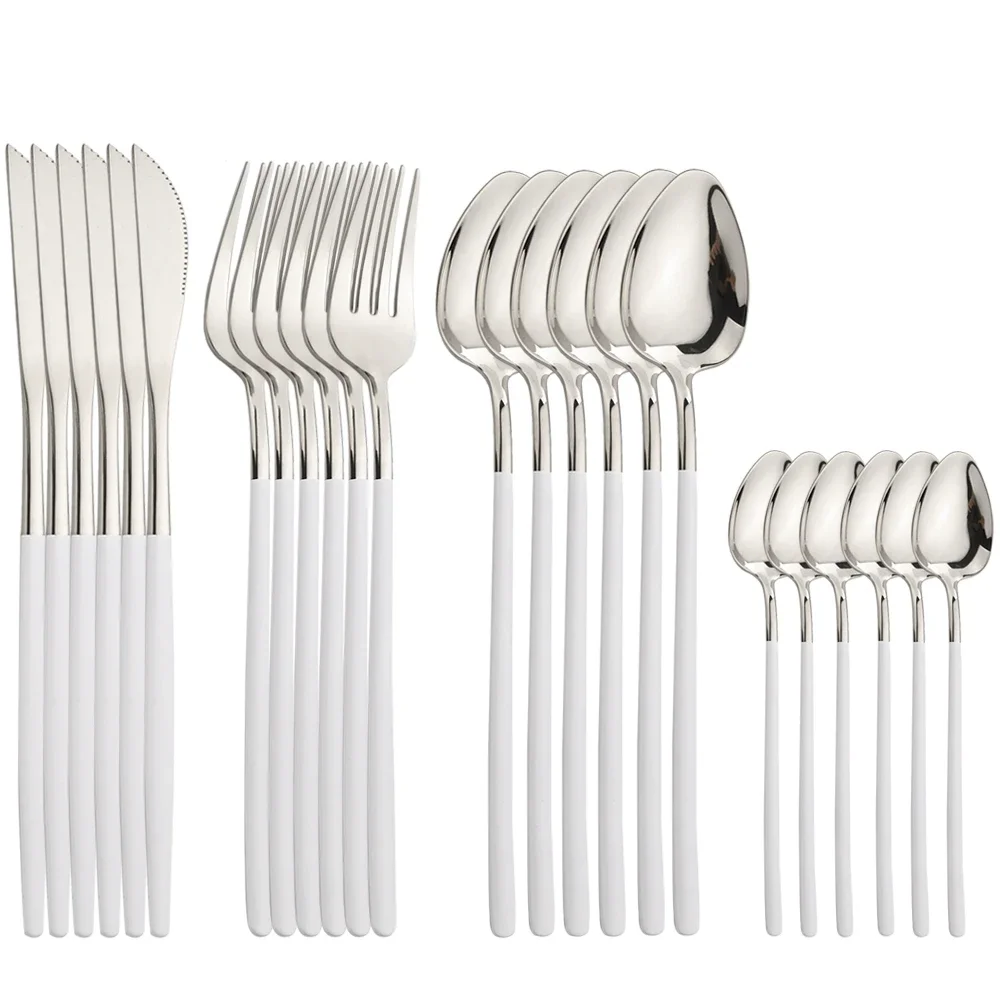 White Silver 24Pcs