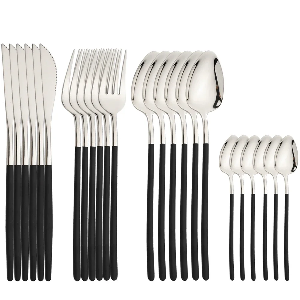 Black Silver 24Pcs